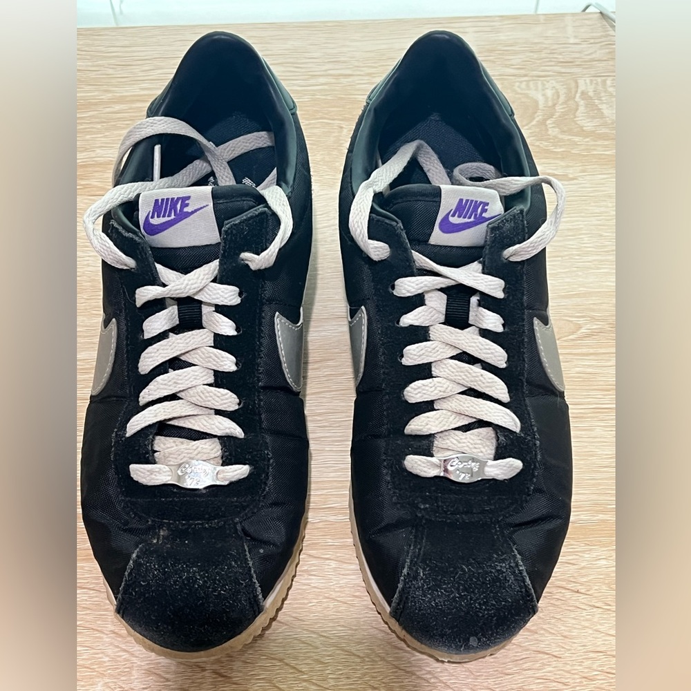 Nike Cortez ‘72 Sneakers Shoes size 7 Black Suede Fabric Los Angeles Lace Up